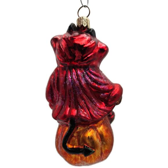 Christopher Radko You Little Devil Bear Pumpkin Halloween Christmas Ornament - Picture 13 of 13